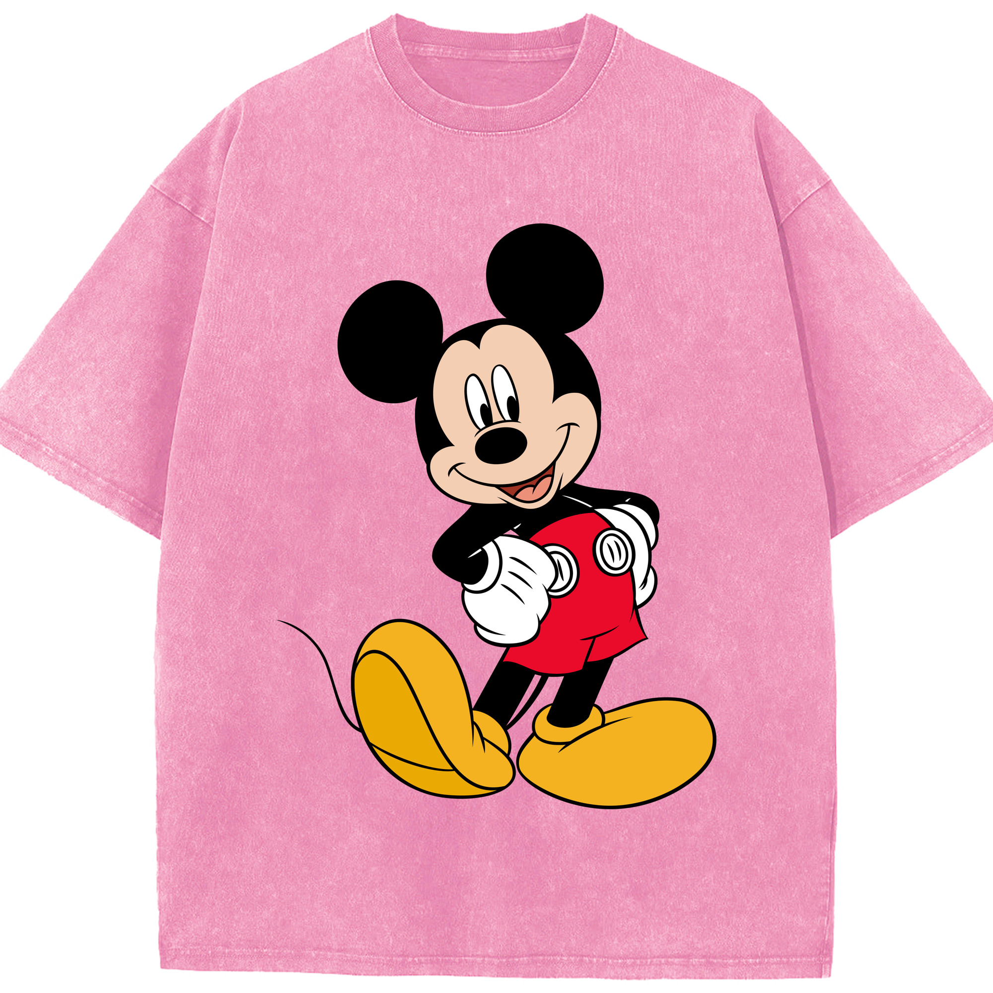 （画像用） ミッキーマウス Mickey Mouse 綿100% ヴィンテージ風 半袖Tシャツ（フロントプリント）